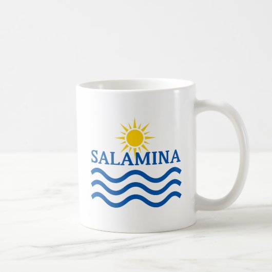 SALAMINA Greece, Sun Waves コーヒーマグカップ (右)