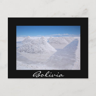 Salar de Uyuniの塩山黒いはが縁どき ポストカード