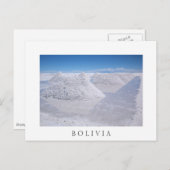 Salar de Uyuni塩パイル白縁ど葉書 ポストカード (正面/裏面)