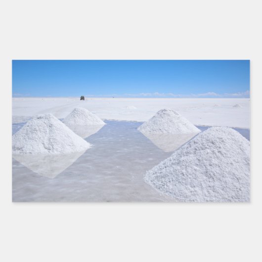 Salar de Uyuni塩フラッツ長方形シール 長方形シール (正面)