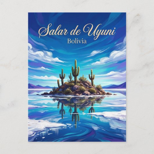 Salar de Uyuni Bolivia ポストカード (正面)
