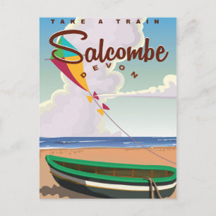 Salcombe, Devon Vintage旅行ポスター ポストカード