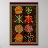 SALEアート抽象芸術カルナ霊気シンボル装飾 ポスター (正面)