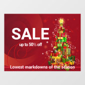 SALEクリスマスホリデーテーマインレッドカスタム文字 ウィンドウサイン (シート)