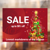 SALEクリスマスホリデーテーマインレッドカスタム文字 ウィンドウサイン (シート2)