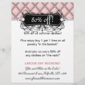 SALEフライヤーファッションジュエリーサロンメイクアップタフテッド チラシ (裏面)