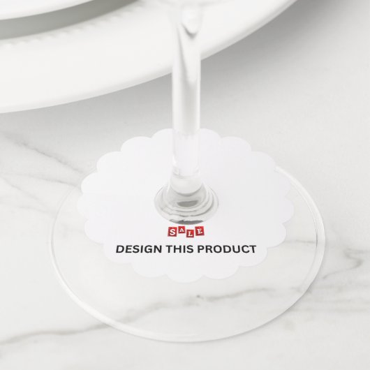 SALEワイングラスラベル（2.5インチ） - 12スケールのセット ワイングラスタグ (クローズアップ)