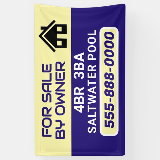 "Sale by Owner" customized banner 横断幕 (縦)