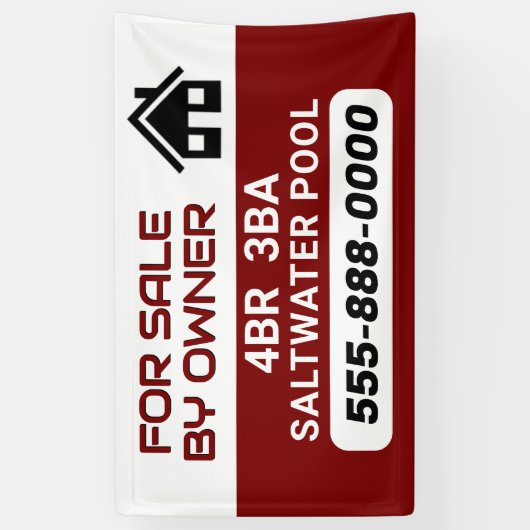 "Sale by Owner" customized banner 横断幕 (縦)