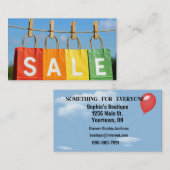 Sale Shopping Bags On Clothesline 名刺 (正面/裏面)