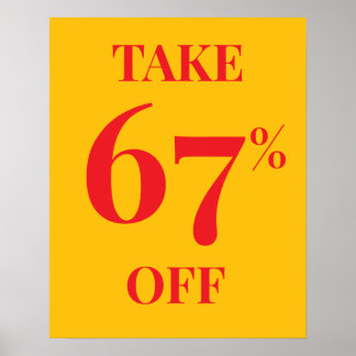 Sale Sign with Customizable Discount Rate ポスター