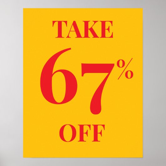 Sale Sign with Customizable Discount Rate ポスター (正面)