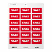 SALE STICKER STICKERS DISCOUNT FOR SHOP ラベル (フルシート)