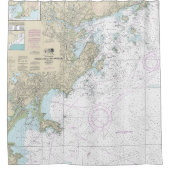 Salem and Lynn Harbors図航海の13275 シャワーカーテン (正面)