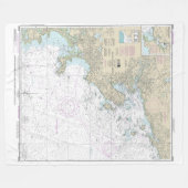 Salem and Lynn Harbors図航海の13275 フリースブランケット (正面(横))