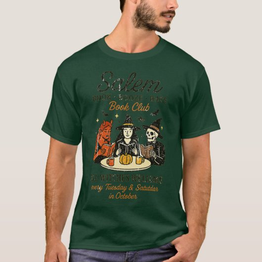 Salem book booze bats book club tシャツ (正面)