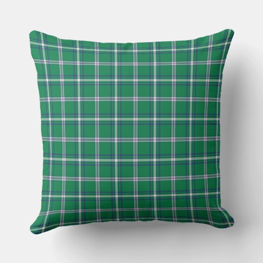 Salem Green and White Plaid クッション (裏面)