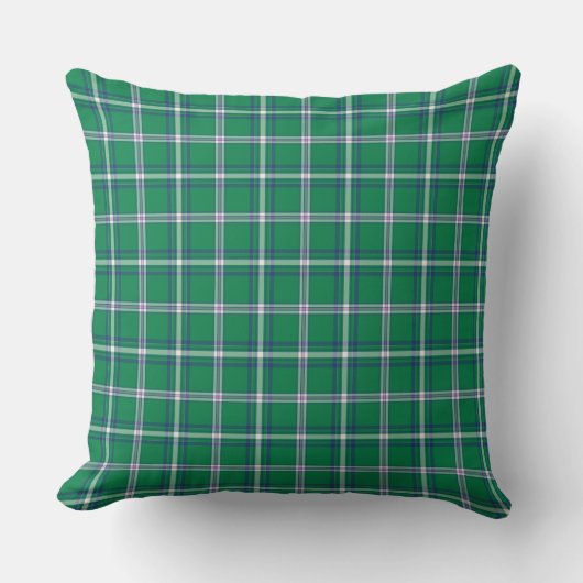 Salem Green and White Plaid クッション (正面)