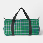 Salem Green and White Plaid ダッフルバッグ (正面)
