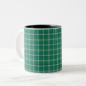 Salem Green and White Plaid ツートーンマグカップ (正面左)