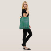 Salem Green and White Plaid トートバッグ (モデル)