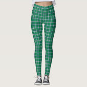 Salem Green and White Plaid レギンス (正面)