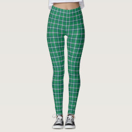 Salem Green and White Plaid レギンス