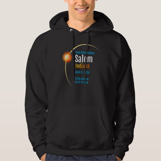 Salem Indianaの太陽の皆既食2024 1 パーカ (正面)