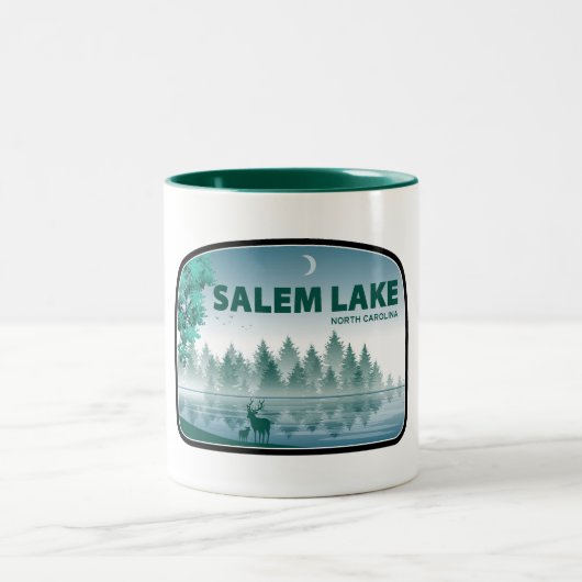 Salem Lake North Carolina Deer ツートーンマグカップ (中央)