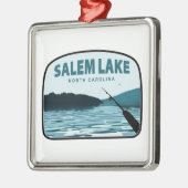 Salem Lake North Carolina Fishing Rod メタルオーナメント (左)