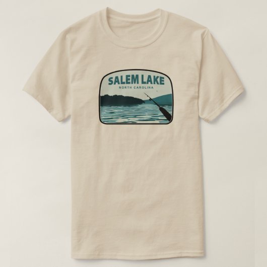Salem Lake North Carolina Fishing Rod Tシャツ (デザイン正面)