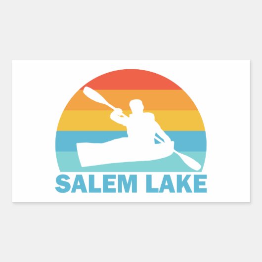 Salem Lake North Carolina Kayak 長方形シール (正面)