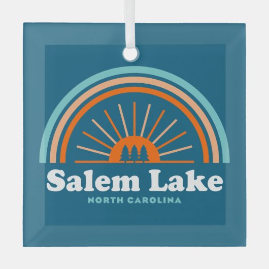 Salem Lake North Carolina Rainbow ガラスオーナメント (正面)