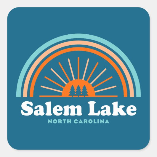 Salem Lake North Carolina Rainbow スクエアシール (正面)