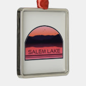 Salem Lake North Carolina Red Sunrise メタルオーナメント (右)