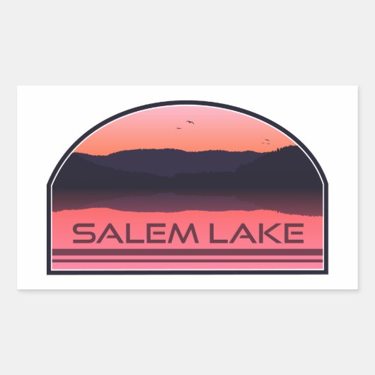 Salem Lake North Carolina Red Sunrise 長方形シール (正面)