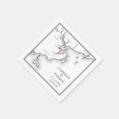 Salem MAマップエレガント白黒結婚ズ スタンダードカクテルナプキン (角)