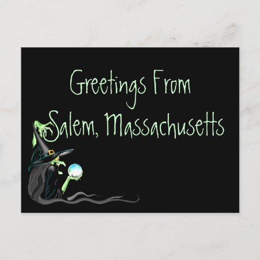 Salem Massachusetts Witchからのはがき挨拶 ポストカード (正面)