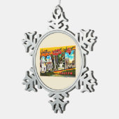 Salem Oregon ORヴィンテージラージレター スノーフレークピューターオーナメント (右)