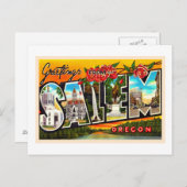 Salem Oregon ORヴィンテージラージレター ポストカード (正面/裏面)