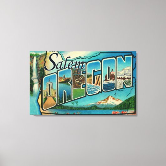 Salem、OregonLarge Letter ScenesSalem、または キャンバスプリント (正面)