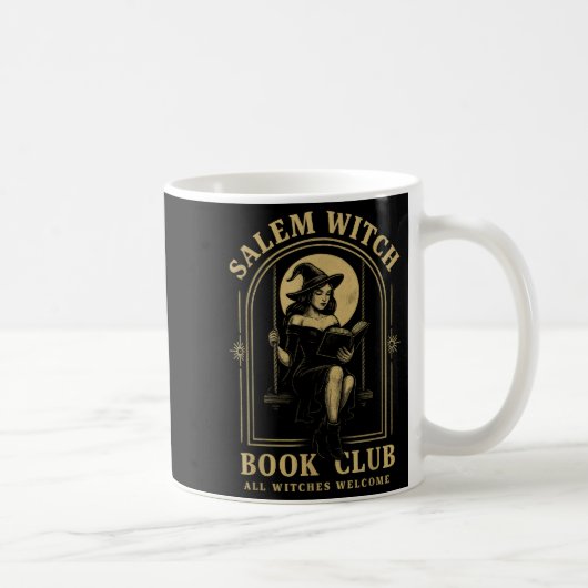 Salem Witch Book Club Bookish Halloween Full Moon コーヒーマグカップ (右)
