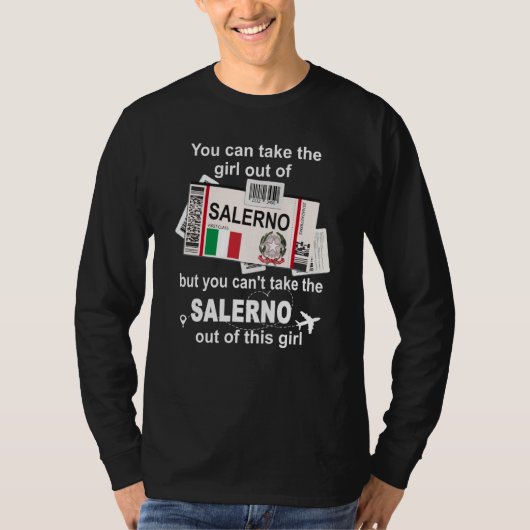 Salerno Boarding Pass Salerno Girl Salerno Tシャツ (正面)