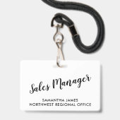 Sales モダン Manager IDバッジ バッジ (正面（ネックストラップ付）)