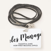 Sales モダン Manager IDバッジ バッジ (裏面ランヤード)