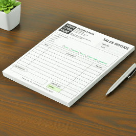 Sales Invoice Receipt | 会社/ビジネス ロゴ ノートパッド