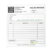 Sales Invoice Receipt | Company / Business Logo ノートパッド (正面)