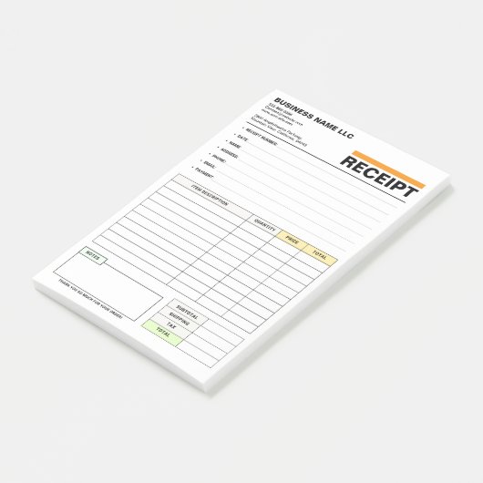 Sales Invoice Receipt Pad | Business Order Form ポストイット (アングル)