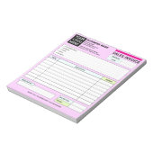 Sales Invoice Receipts | Pink Small Business Logo ノートパッド (回転)