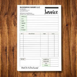 Sales Invoice Receipts, Small Business Payment Pad ポストイット
